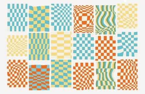 Collection of colorful geometric patterns and shapes Stock Illustration