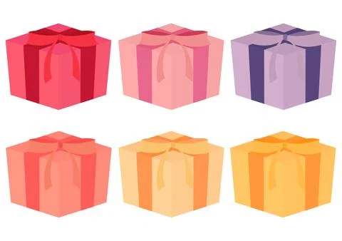 A collection of colorful gift box illustrations Stock-Illustration