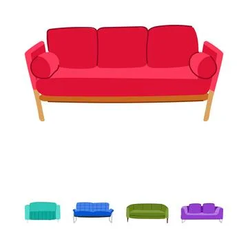 Collection of colorful modern sofas for interior design Stock Illustration