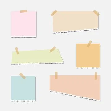 A collection of colorful note paper sheets with a curled corner, ready for your Stock Illustration