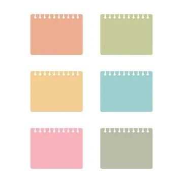 A collection of colorful note paper sheets with a curled corner, ready for your Stock Illustration