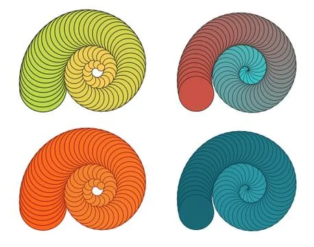Collection of colorful shells Stock Illustration