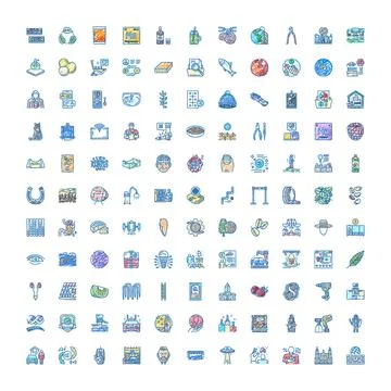Collection of colorful sketchy user interface icons Illustrazione stock