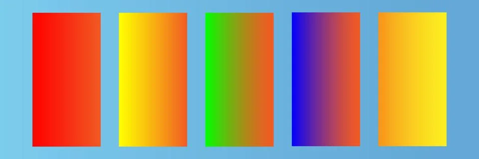 Collection of colorful smooth gradient background for graphic design. Stock Illustration