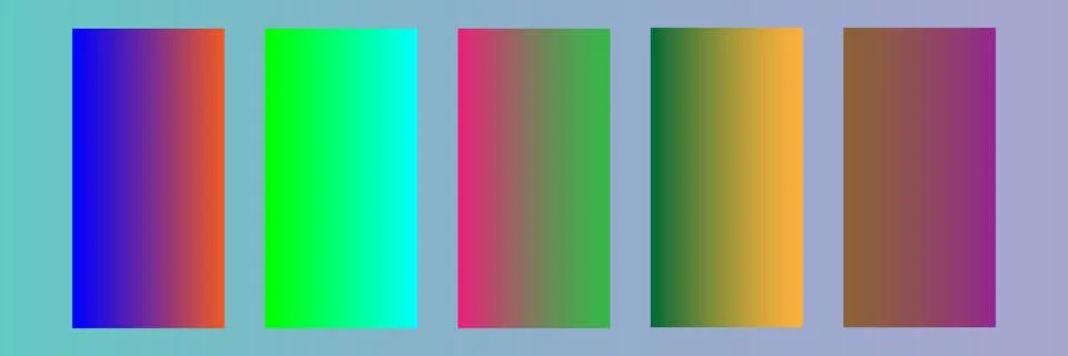 Collection of colorful smooth gradient background for graphic design. Stock Illustration