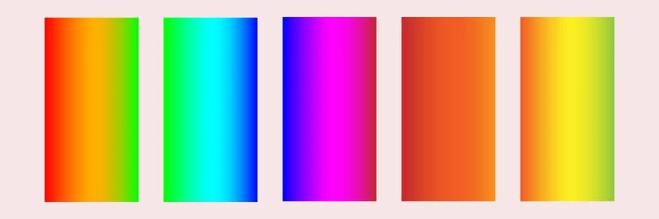 Collection of colorful smooth gradient background for graphic design. Stock Illustration