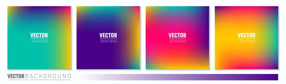 Collection of colorful smooth gradient background for graphic design Stock Illustration