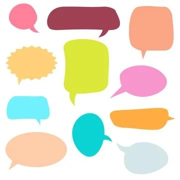 Collection of colorful speech bubbles vector Stock Illustration