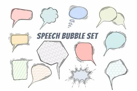 Collection of colorful speech bubbles vector Stock Illustration
