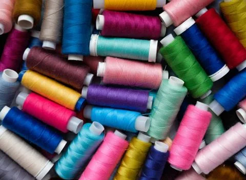 Collection of colorful threads 스톡 사진