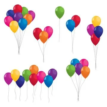 Collection of colorful vector balloons Stock Illustration