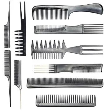 Collection of combs Stockfoto's