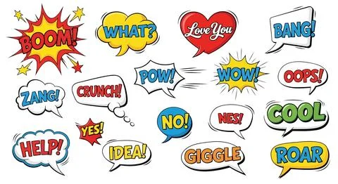 A collection of comic book speech bubbles Stock Illustration