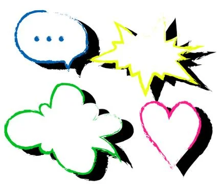 Collection of comic bubbles on background. Symbol. Vector. Stock Illustration