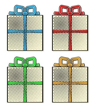 Collection of comic gifts Stock Illustration