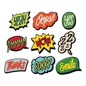 Collection Of Comic Speech Bubbles Illustrazione stock