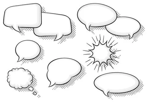 Collection of comic style speech bubbles Stock Illustration