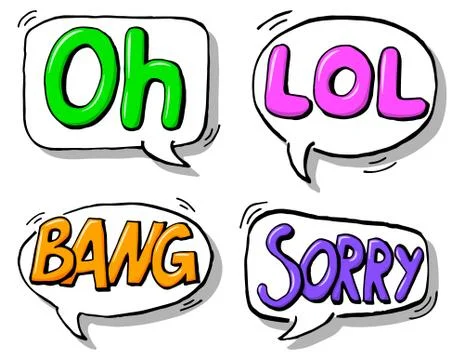 Collection of comic style speech bubbles Stock Illustration