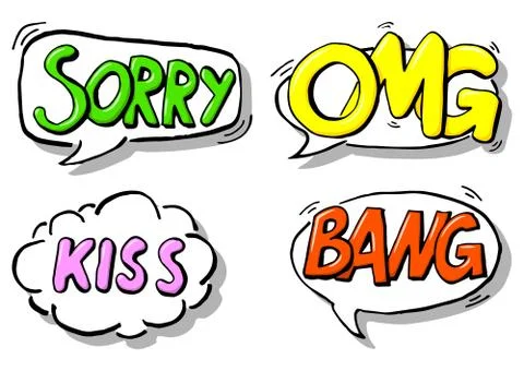 Collection of comic style speech bubbles Stock Illustration