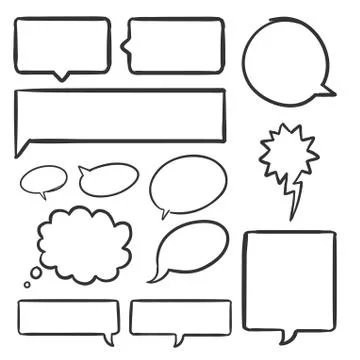 A collection of comic style speech bubbles. Vector illustration. Stock Illustration