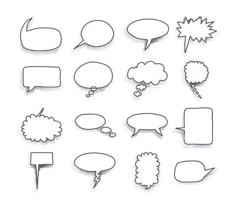 A collection of comic style speech bubbles. Vector illustration. 스톡 일러스트