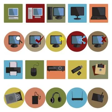 Collection Of Computer Devices Stock Illustration