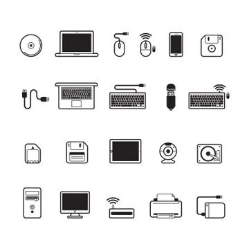 Collection of computer icons Stock Illustration