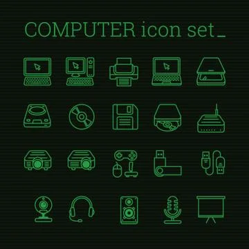 Collection of computer icons Stockillustratie