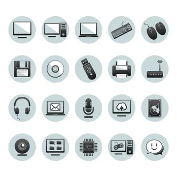 Collection of computer icons Stockillustratie