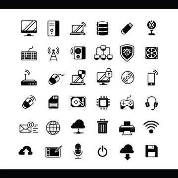 Collection of computer icons Illustrazione stock