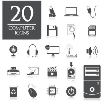 Collection of computer icons Stockillustratie