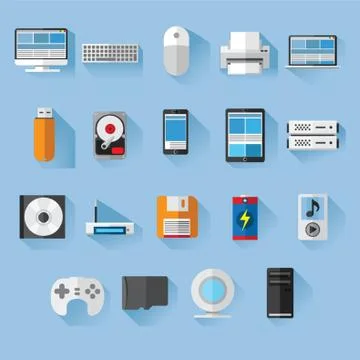 Collection Of Computer Icons Stock Illustration