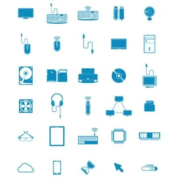 Collection Of Computing Items Stock Illustration