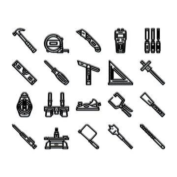 Collection of construction and carpentry hand tools Stock Illustration