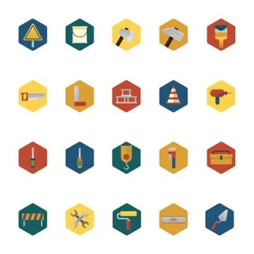 Collection of construction icons Illustrazione stock