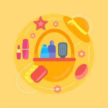 Collection of Cosmetics Stock Illustration