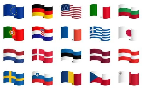 Collection of country flags 2 Stock Illustration