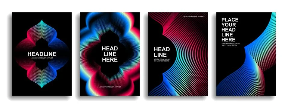 Collection of covers from the lines. Stock Illustration