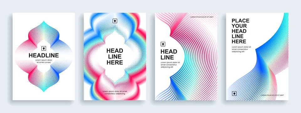 Collection of covers from the lines. Stock Illustration