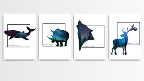Collection of covers for your creativity isolated on a white background. Whit Stock Illustration