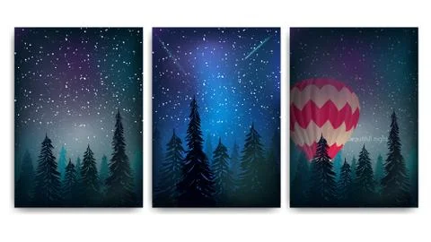 Collection of covers for your creativity isolated on a white background. Nigh Stock Illustration