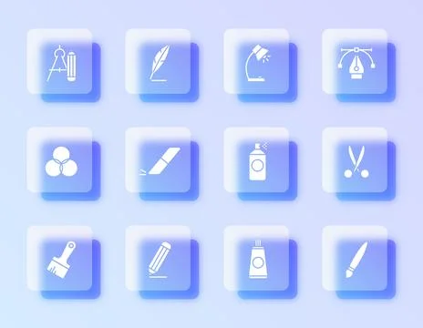 A collection of creative design tools 库存插图