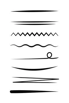Collection Of Creative Underline Strokes And Dividers Illustrazione stock