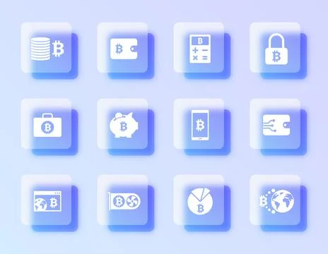 A collection of cryptocurrency Stock Illustration