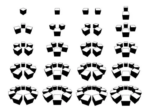 Collection of cubes Stock Illustration