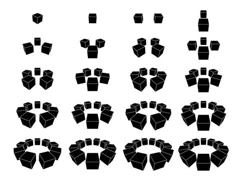 Collection of cubes Stock Illustration