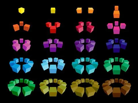 Collection of cubes Stock Illustration