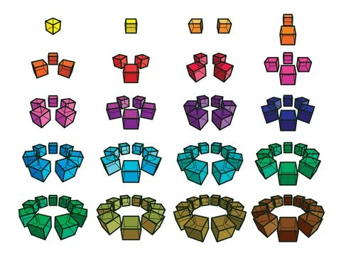 Collection of cubes Stock Illustration