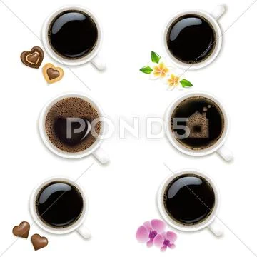 Collection of cups from coffee Stock Illustration