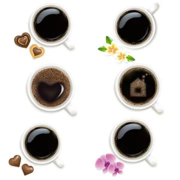 Collection of cups from coffee Stock Illustration